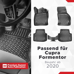3D Auto Fussmatten Set passend für Cupra Formentor Baujahr 2020-2023 thumbnail